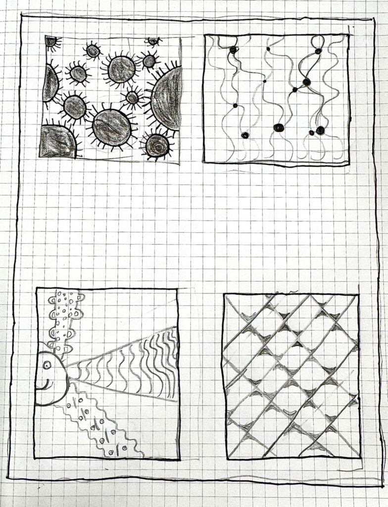 Feine Zentangle-Muster mit Bleistift